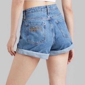 Wild Fable Highest Rise Mom Shorts Happy 100% Cotton sz 14